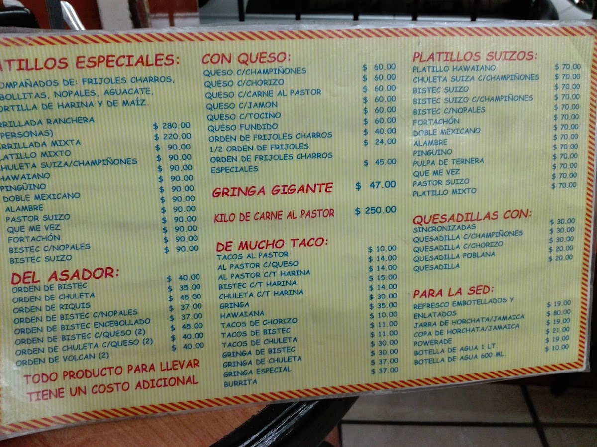 Taqueria El Pastorcito Menu - Image 2